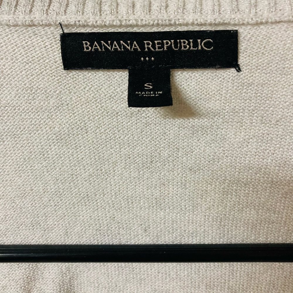 New 💫 Banana Republic Waterfall Light Grey Silver Shimmer Cardigan - Picture 3 of 4